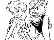 Anna si Elsa de Colorat 