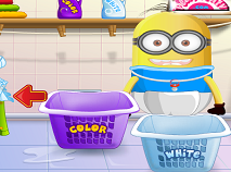 Baby Minion Washing Clothes