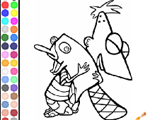 Phineas and Perry Coloring Game