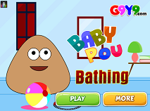 Baby Pou Bathing